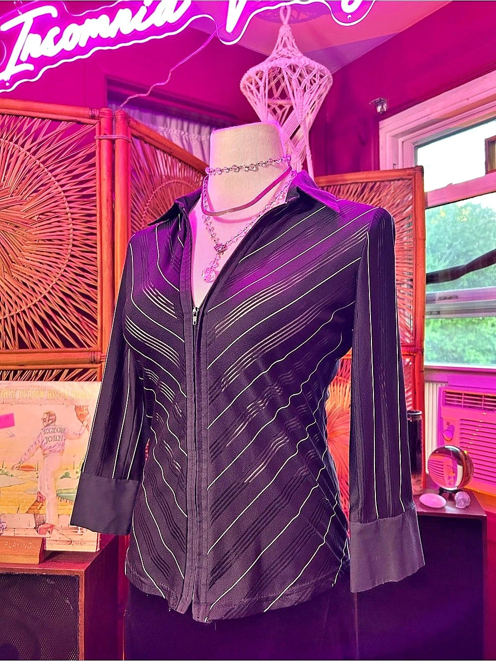 90s Chado by Ralph Rucci Sheer Panel Top